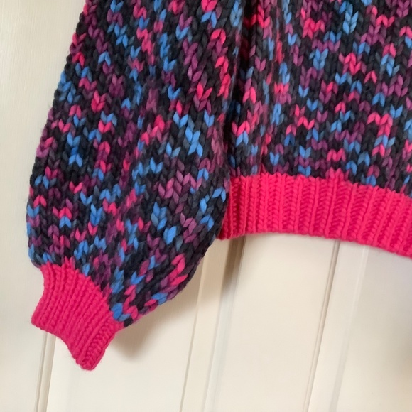 MOTHER The Bell Sleeve Pullover Sweater Alpaca Wool Multi Colored SZ M - Picture 3 of 14